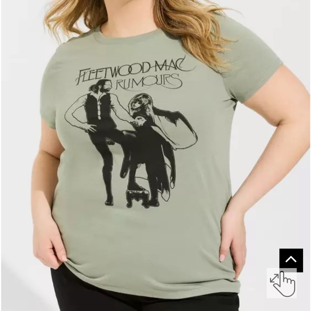 NWT torrid Fleetwood Mac "Rumours" Graphic Tee - Sage Green